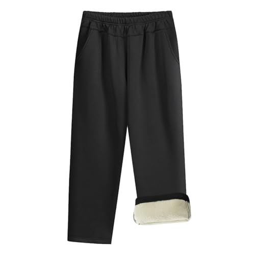 AOOPOO Thermohose Senioren Damen Winter Gefütterte Warm Fleecehose Elastisch Hohe Taille Gerades Bein Hosen Verdickte Thermo Freizeithose Lockere Hose mit Taschen für Frauen Mittleren Älteren Alters von AOOPOO