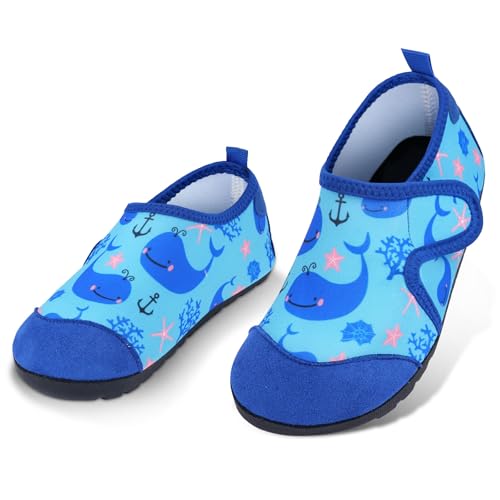 AOOSU Badeschuhe Kinder Schwimmschuhe Mädchen Wasserschuhe Jungen, Strandschuhe Schnell Trocken Badesoken Kleinkind Barfuss Schuh für Mädchen Jungen Baby Beach Pool 28-29 von AOOSU
