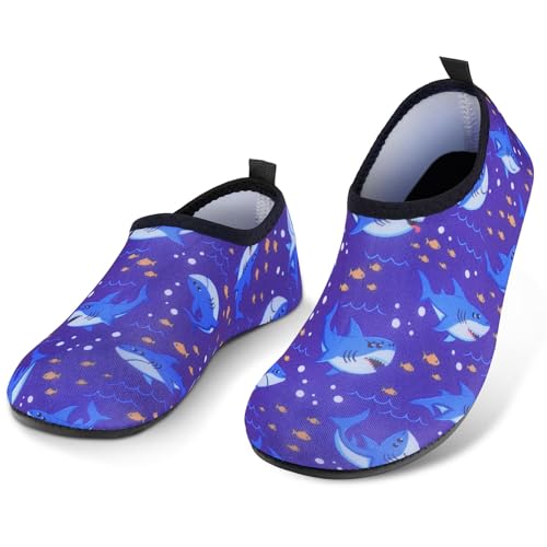 AOOSU Badeschuhe Kinder Schwimmschuhe Mädchen Wasserschuhe Jungen, Strandschuhe Schnell Trocken Badesoken Kleinkind Barfuss Schuh für Mädchen Jungen Baby Beach Pool 26-27 von AOOSU