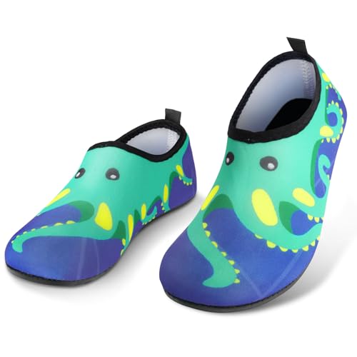 AOOSU Badeschuhe Kinder Schwimmschuhe Mädchen Wasserschuhe Jungen, Strandschuhe Schnell Trocken Badesoken Kleinkind Barfuss Schuh für Mädchen Jungen Baby Beach Pool 24-25 von AOOSU