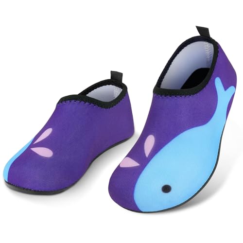 AOOSU Badeschuhe Kinder Schwimmschuhe Mädchen Wasserschuhe Jungen, Strandschuhe Schnell Trocken Badesoken Kleinkind Barfuss Schuh für Mädchen Jungen Baby Beach Pool 24-25 von AOOSU