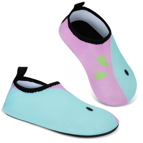 AOOSU Badeschuhe Kinder Schwimmschuhe Mädchen Wasserschuhe Jungen, Strandschuhe Schnell Trocken Badesoken Kleinkind Barfuss Schuh für Mädchen Jungen Baby Beach Pool 28-29 von AOOSU