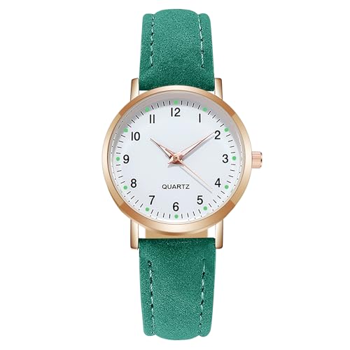 AOOSU Damenuhr Leder, Damen Analog Quarz Uhr mit Leder Armband, Uhren Damen Einfache Business Klassische Armbanduhr Lässig Quarzuhr Kleideruhr Nachtlicht von AOOSU