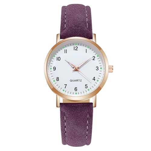 AOOSU Damenuhr Leder, Damen Analog Quarz Uhr mit Leder Armband, Uhren Damen Einfache Business Klassische Armbanduhr Lässig Quarzuhr Kleideruhr Nachtlicht von AOOSU