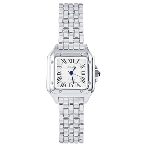 AOOSU Damenuhr Silber, Damen Analog Quarz Uhr mit Metallarmband, Kleine Uhren Damen Einfache Business Klassische Armbanduhr Lässig Quarzuhr Kleideruhr Elegant von AOOSU