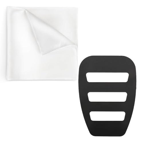 AOOTUERLPocket Square Halter, Seide Pocket Square für Männer, Männer Pocket Square Dimensional stabil und justierbar für Feiern, Pocket Square in Plain Plain Soft Pocket Square Weiß für Hochzeit von AOOTUERL