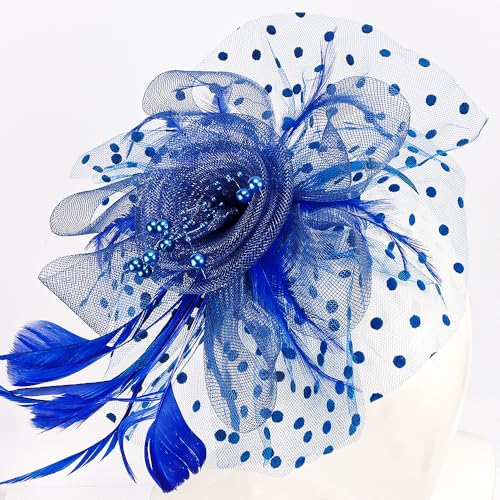 Fascinator-Hut bSP26cbW2, Blau, 1 Count (Pack of 1) von AOPRIE