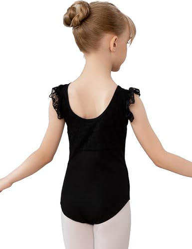 AOQUNFS Mädchen Ärmellos Ballett Body Mädchen Gymnastikanzug Kinder Ballett Trikot, R01-Schwarz, 10-11Jahre von AOQUNFS