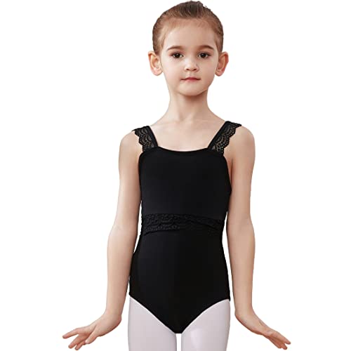 AOQUNFS Mädchen Ballett Body Kinder Turn Leotards Mädchen Gymnastikanzug Ballett Trikot, SS02-Schwarz, 10-11Jahre von AOQUNFS