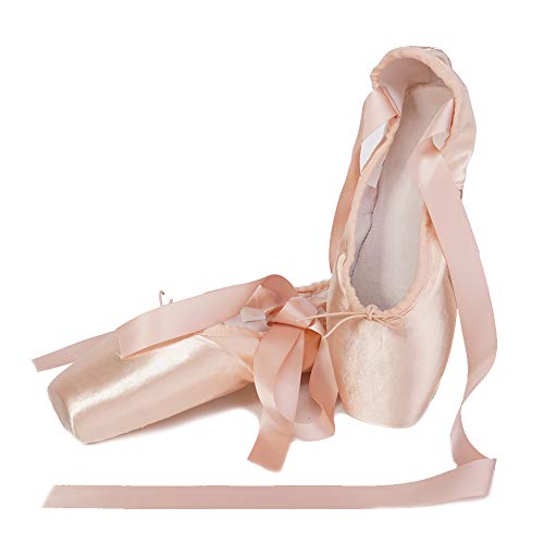 AOQUNFS Ballettschuhe Professionell Tanzschuhe mit Spitzenschoner und genähtes Band für Damen/Mädchen,TJ-Point Ballet,Rosa,EU 29 von AOQUNFS