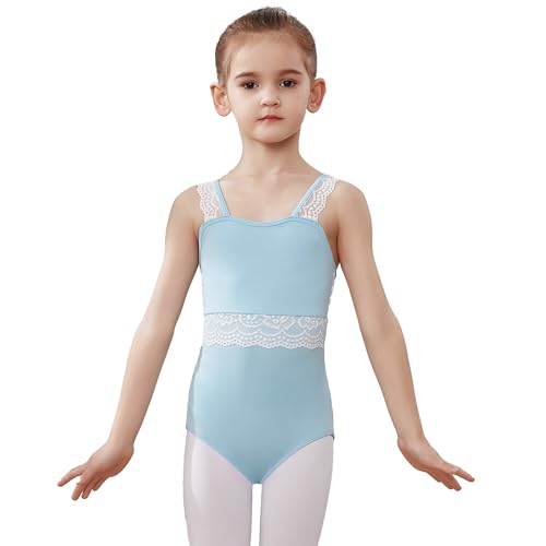 AOQUNFS Mädchen Ballett Body Kinder Turn Leotards Mädchen Gymnastikanzug Ballett Trikot, SS02-Blau, 11-12Jahre von AOQUNFS