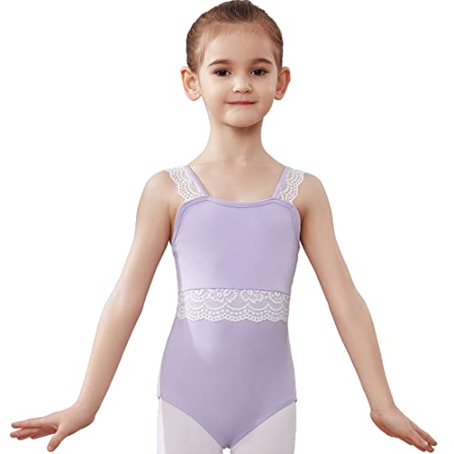 AOQUNFS Mädchen Ballett Body Kinder Turn Leotards Mädchen Gymnastikanzug Ballett Trikot, SS02-Lila, 6-8Jahre von AOQUNFS