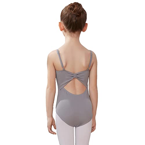 AOQUNFS Mädchen Ballettanzug Ballett Trikot Bodysuit Ballettbody Kinder ärmellos Gymnastikanzug Turnanzug mit verstellbaren Trägern, Grau-JL06, 10-11Jahre von AOQUNFS