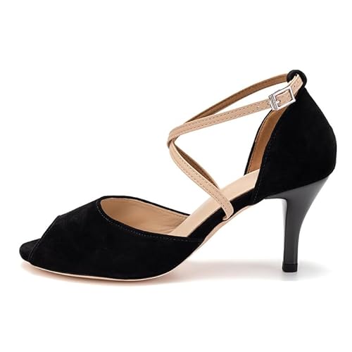 AOQUNFS Tanzschuhe Damen Latein Salsa Rumba Tango Bachata Samba Ballsaal Practice and Performance Schuhe,T6255BS-7.5,EU41 von AOQUNFS