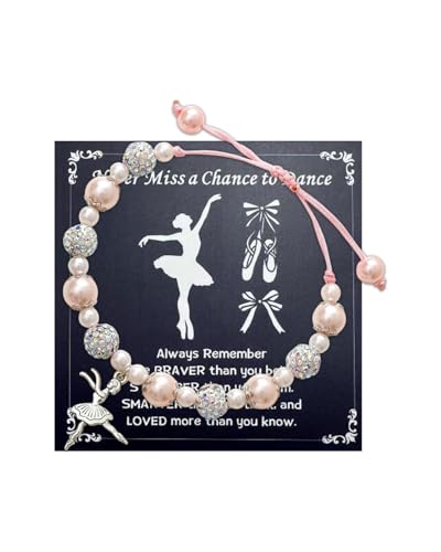 AORHOFJ Ballerina Mädchen Perlenarmband - Verstellbare Geflochtene Schnur Schmuck Armband für Kinder und Damen - Stretch Armband Geschenk von AORHOFJ