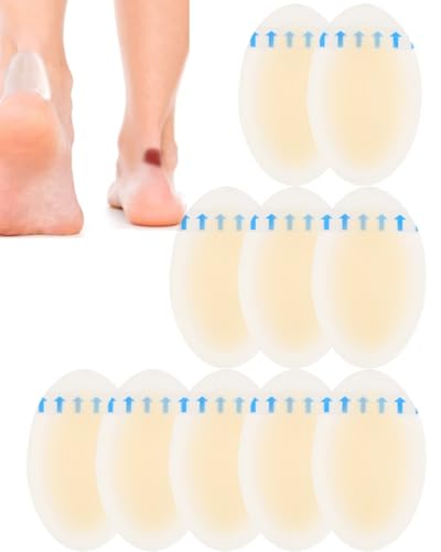AORHOFJ 10 Stück Blasenpflaster Ferse, Gel Ferse Kissen Schuhe, Ferse Protector Unsichtbare Hydrokolloid Patch, Relieve Reibung Schmerzen Zehen, Vorfuß, Ferse von AORHOFJ