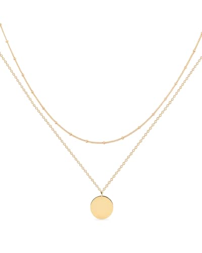 AORHOFJ 1pcs Kette Layered Damen Kette mit Anhänger Damen Personalisierte Kette Gold Silber Damen Zarte Mehrreihige Halskette Hypoallergene Vergoldete Kette Modeschmuck für Frauen und Mädchen von AORHOFJ
