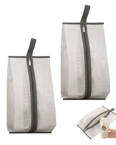 AORHOFJ 2 Stück Schuhsack, Reiseschuhsack, wasserdichter TPU Mesh Schuhsack Travel Zipper Shoe Bag für Männer und Frauen Home Storage Bag Large Transparent Shoe Organizer von AORHOFJ