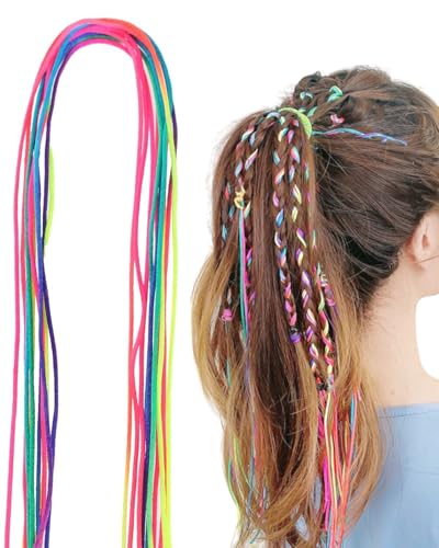 AORHOFJ 32 Stück bunte Haarzöpfe, bunte Haarbänder, Farbverlaufs-Haarbänder, Regenbogenzöpfe, Haarbänder DIY Pferdeschwanz, Frisurenzubehör für Mädchen von AORHOFJ
