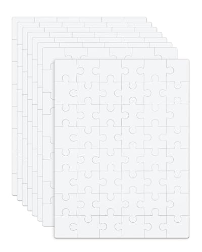 AORHOFJ 8 Stück Blank DIY Puzzle, 15×10cm Blanko Puzzle Malerei Puzzle Personalisierte Puzzle weiß Kinder Malerei Muster und Kindergeburtstag Party von AORHOFJ