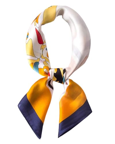 AORHOFJ Schal aus imitierter Seide [70 * 70cm] Quadratische Schals Impressionismus-Muster Vintage-Schal für Büroarbeit oder lässigen Bund,halstuch damen,schals & tücher für damen von AORHOFJ