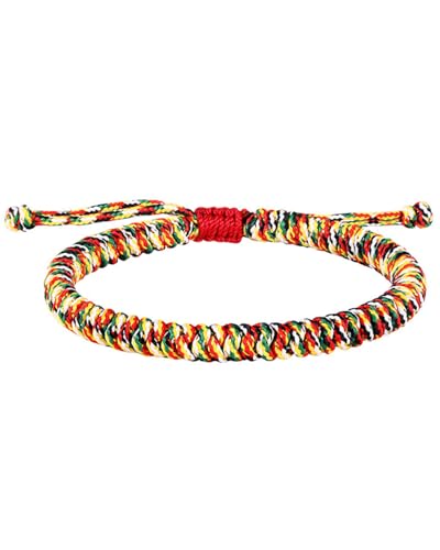 AORHOFJ tibetisches armband,Glücksarmband + Anhänger/Halskette! Für Teen Männer Frauen - Geflochtene Freundschaftsarmbänder - Mit Liebe handgefertigt - Tibet Stil - Einstellbares Handgelenk Armband von AORHOFJ