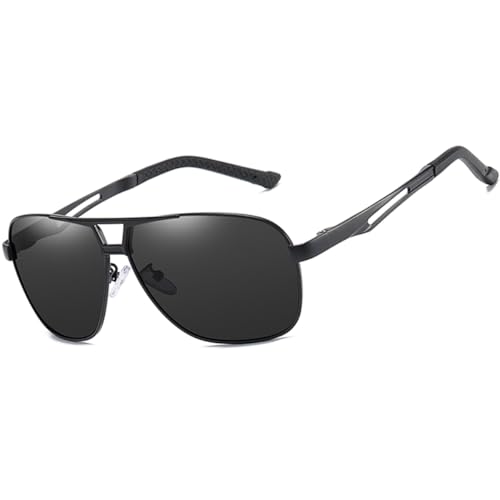 AORON Polarisierte Herren Sonnenbrille Polarisierte Outdoor Sportbrille 100% UV400 Schutz Fahren Sonnenbrille (Schwarz ，Schwarz) von AORON