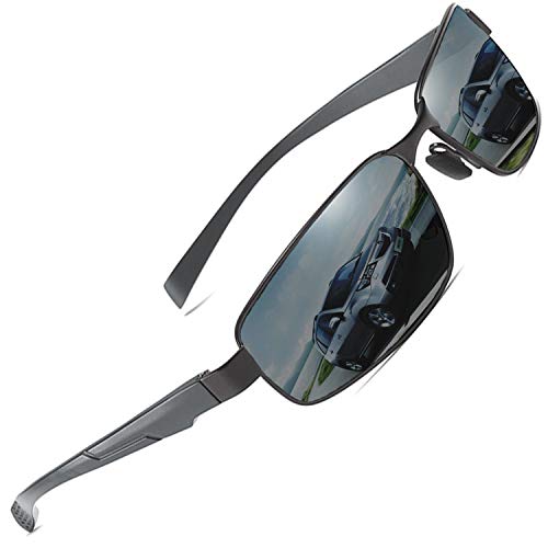 AORON Polarisierte Sonnenbrille Herren Outdoor Sportbrille CE UV-Schutz Fahrbrille Polarisiert Brille mit Federscharnier für (Grau) von AORON