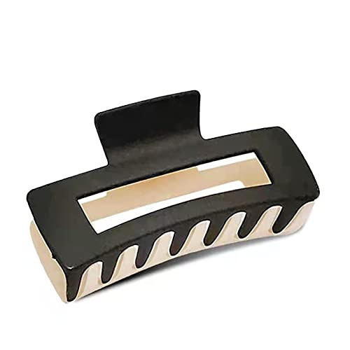 Rutschfest Haarkrallen 2Pcs Square Scrub Hairpin Halteklammer Acryl Shark Colorblock Hairpin Clip Kopfbedeckung Damen Schwarz Weiß von AORUEY