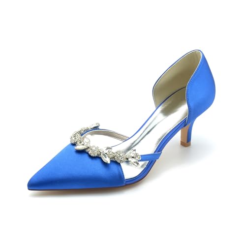 AORUIDA Damen Pumps Sommer Satin Spitze Zehen Mode Elegant High Heel Sandalen Rhinestones Hochzeitsschuhe Brautschuhe,Blau,41 EU AORUIDA Damen Pumps Sommer Satin Spitze Zehen Mode Elegant High Heel Sandalen Rhinestones Hochzeitsschuhe Brautschuhe,Blau,41 EU von AORUIDA