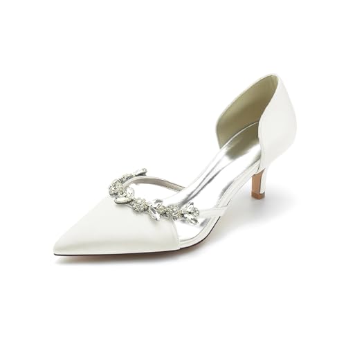 AORUIDA Damen Pumps Sommer Satin Spitze Zehen Mode Elegant High Heel Sandalen Rhinestones Hochzeitsschuhe Brautschuhe,Elfenbein,39 EU AORUIDA Damen Pumps Sommer Satin Spitze Zehen Mode Elegant High Heel Sandalen Rhinestones Hochzeitsschuhe Brautschuhe,Elfenbein,39 EU von AORUIDA