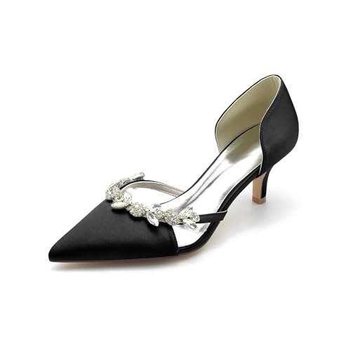 AORUIDA Damen Pumps Sommer Satin Spitze Zehen Mode Elegant High Heel Sandalen Rhinestones Hochzeitsschuhe Brautschuhe,Schwarz,39 EU AORUIDA Damen Pumps Sommer Satin Spitze Zehen Mode Elegant High Heel Sandalen Rhinestones Hochzeitsschuhe Brautschuhe,Schwarz,39 EU von AORUIDA