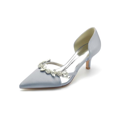 AORUIDA Damen Pumps Sommer Satin Spitze Zehen Mode Elegant High Heel Sandalen Rhinestones Hochzeitsschuhe Brautschuhe,Silber,41 EU AORUIDA Damen Pumps Sommer Satin Spitze Zehen Mode Elegant High Heel Sandalen Rhinestones Hochzeitsschuhe Brautschuhe,Silber,41 EU von AORUIDA