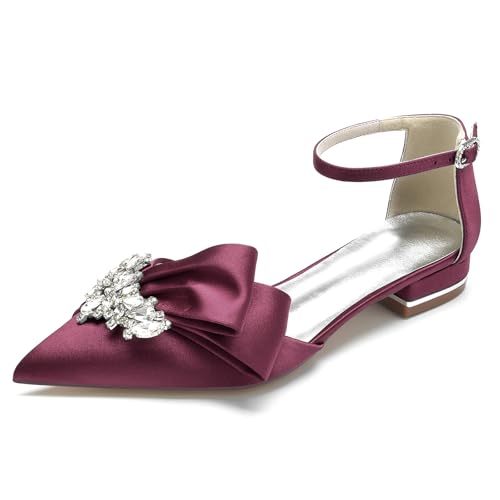 AORUIDA Flach Satin Schuhe für Hochzeit Spitze Zehen Mode Hochzeitsschuhe Brautschuhe Abendschuhe,Burgundy,38 EU AORUIDA Flach Satin Schuhe für Hochzeit Spitze Zehen Mode Hochzeitsschuhe Brautschuhe Abendschuhe,Burgundy,38 EU von AORUIDA