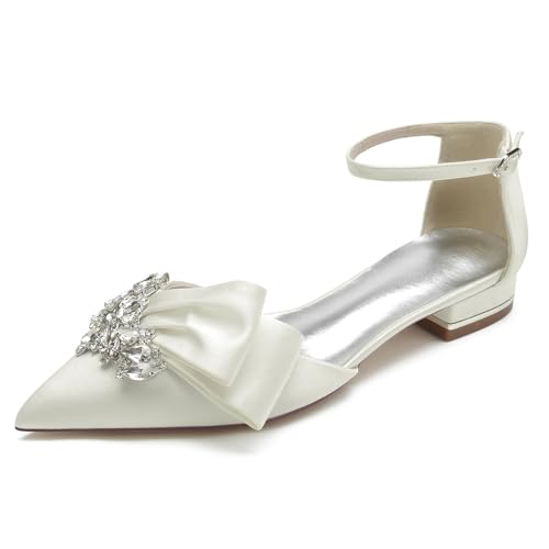 AORUIDA Flach Satin Schuhe für Hochzeit Spitze Zehen Mode Hochzeitsschuhe Brautschuhe Abendschuhe,Elfenbein,37 EU AORUIDA Flach Satin Schuhe für Hochzeit Spitze Zehen Mode Hochzeitsschuhe Brautschuhe Abendschuhe,Elfenbein,37 EU von AORUIDA