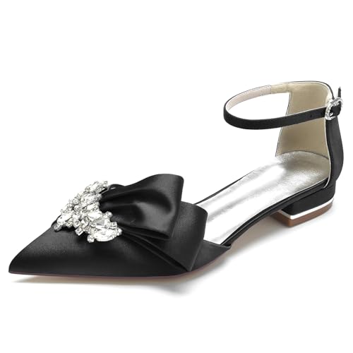 AORUIDA Flach Satin Schuhe für Hochzeit Spitze Zehen Mode Hochzeitsschuhe Brautschuhe Abendschuhe,Schwarz,37 EU AORUIDA Flach Satin Schuhe für Hochzeit Spitze Zehen Mode Hochzeitsschuhe Brautschuhe Abendschuhe,Schwarz,37 EU von AORUIDA