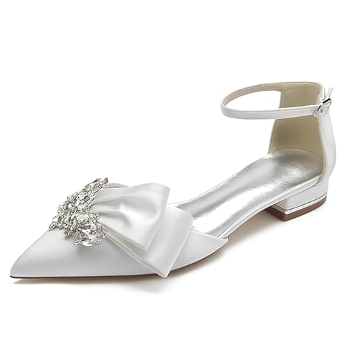 AORUIDA Flach Satin Schuhe für Hochzeit Spitze Zehen Mode Hochzeitsschuhe Brautschuhe Abendschuhe,Weiß,39 EU AORUIDA Flach Satin Schuhe für Hochzeit Spitze Zehen Mode Hochzeitsschuhe Brautschuhe Abendschuhe,Weiß,39 EU von AORUIDA