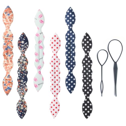 Magic Rabbit Ear Sponge Foam Donut Twist Haar Ponyo Styling Curl Maker Flexible Wiederverwendbare Crown Hair Twist Haarstyling Wiederverwendbare Haarschmuck für Mädchen Frauen Mit Haarstyling-Gerät von AORVYUI