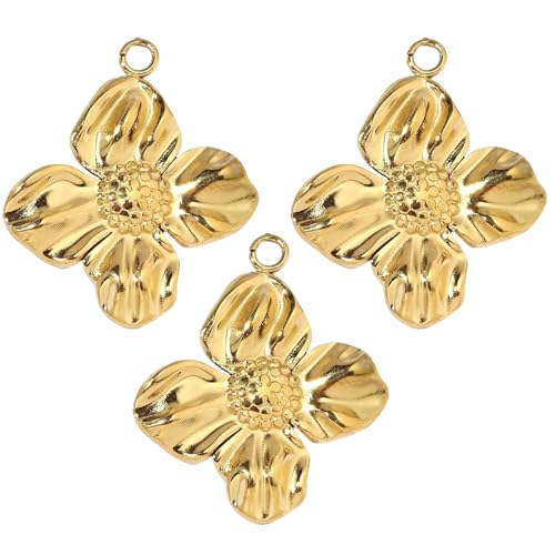 AOSAIXIS 3pcs Robuster Edelstahlblumenzauber Mit Goldbeschichtung Dekoration Für Schmuckprojekte Und Modeaccessoires AOSAIXIS 3pcs Robuster Edelstahlblumenzauber Mit Goldbeschichtung Dekoration Für Schmuckprojekte Und Modeaccessoires von AOSAIXIS