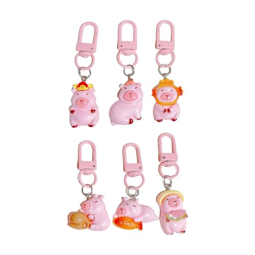 AOSAIXIS 5/6 Pack Hübsches Capybaras Schlüsselbeutel Anhänger Capybaras Schlüsselschmuck Harz Textur Capybaras Bag Dekorationen Für Taschenschlüssel von AOSAIXIS