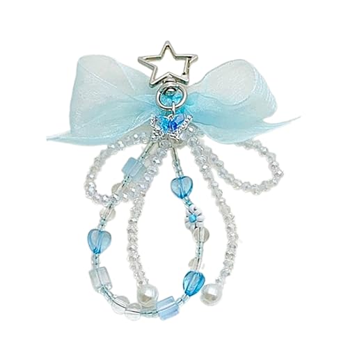 AOSAIXIS Bowknot Anhänger Keyring Handgefertigte Kristallperlen Organza Schmetterling Schlüsselbund Bunte Schlüsselkettenschmuck Für Stilvolle Frauen von AOSAIXIS