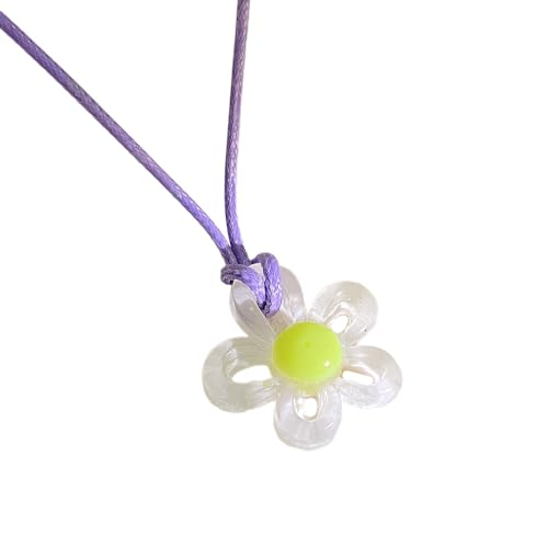 AOSAIXIS Bunte Blumenheizhalshains Auffällige Halskette Halskette Stilvoller Und Femininer Schlüsselbeinketten Für Den Täglichen Verschleiß von AOSAIXIS