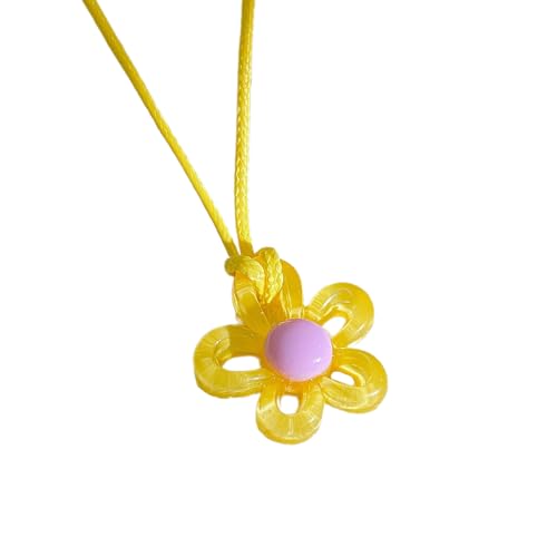 AOSAIXIS Bunte Blumenheizhalshains Auffällige Halskette Halskette Stilvoller Und Femininer Schlüsselbeinketten Für Den Täglichen Verschleiß von AOSAIXIS