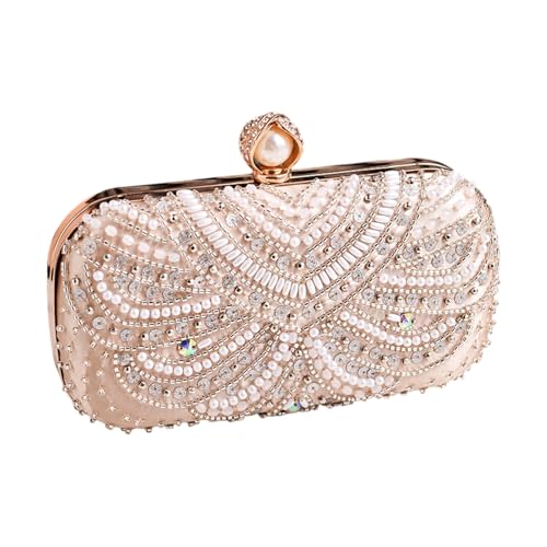 AOSAIXIS Damen Hochzeitstasche Strasssteine Clutches Tasche Handtasche Alleinfächtige Schulter Elegante Abendkette Crossbody Frauen Schulter Strasssteine Elegante Kupplungen Geldbörse Für Bankett von AOSAIXIS