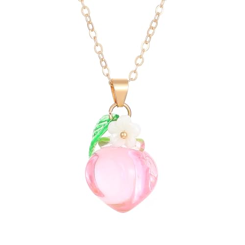 AOSAIXIS Einfache Halskette Modische Anhänger Halskette Erdbeer/Pfirsichhals Schmuck Perfekt Für Jugendliches Paar Oder Enger Freund von AOSAIXIS
