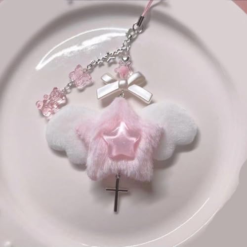AOSAIXIS Einzigartige Engel Flügel Keychain Elegant Perlen Bowknot Telefon Anhänger Tasche Charm Stylish Accessoire Für Modebegeisterte von AOSAIXIS