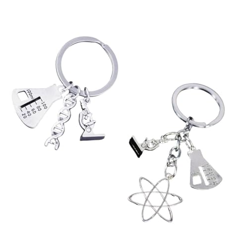 AOSAIXIS Einzigartige Mikroskop Und Flask Designs Schlüsselbund Anhängerdekoration Für Die Verleihung Von Persönlichkeit Zu Schlüsseln Und Taschen Ornament von AOSAIXIS