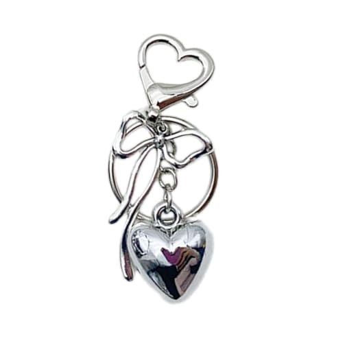 AOSAIXIS Einzigartiger Herz Bowknot Charm Keychain Dekorationen Bag Anhänger Keyring Modezubehör Für Schlüsselhandtaschen Rucksacktasche von AOSAIXIS