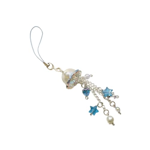 AOSAIXIS Elegante Acrylstern Und Perlenwinde Glocken Stylische Stern Und Perlenwinde Pendant Telefonkette Einzigartige Hänge Einzigartig von AOSAIXIS