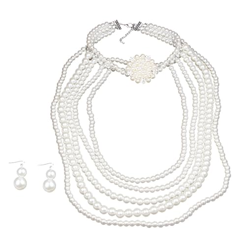 AOSAIXIS Elegante Kunstperlenkragen Halskette Ohrringe Mode Perlen Schmuck Set Mehrschichtiger Stränge Accessoire Für Frauen AOSAIXIS Elegante Kunstperlenkragen Halskette Ohrringe Mode Perlen Schmuck Set Mehrschichtiger Stränge Accessoire Für Frauen von AOSAIXIS